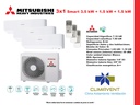 CONJUNTO 3X1 SPLIT PARED MITSUBISHI HEAVY SERIE SMART 7,10 kW (SALON Y DOS HABITACIONES)