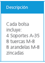 UDS. BOLSA 4UD. SOPORTE TRAPEZOIDAL AMC A35 (50Kg/sop.)